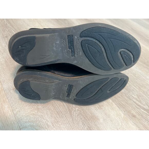 Merrell Adaline Black Canvas Leather Mid Calf Slouch Boots Size 7.5 - Picture 6 of 8